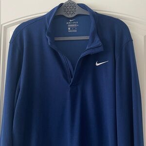 Nike Dri Fit Men's Deep Blue Long Sleeve 1/4 Zip Pullover XL